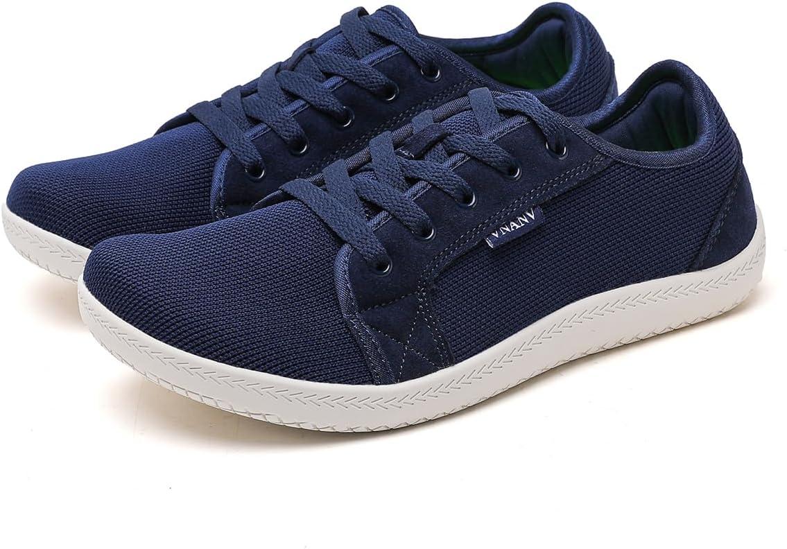 imageMens Wide Barefoot Walking Shoes Slip on Barefoot Walking Shoes  Zero Drop Sole  Minimalist Footwear  Wide Toe BoxAblueWhite