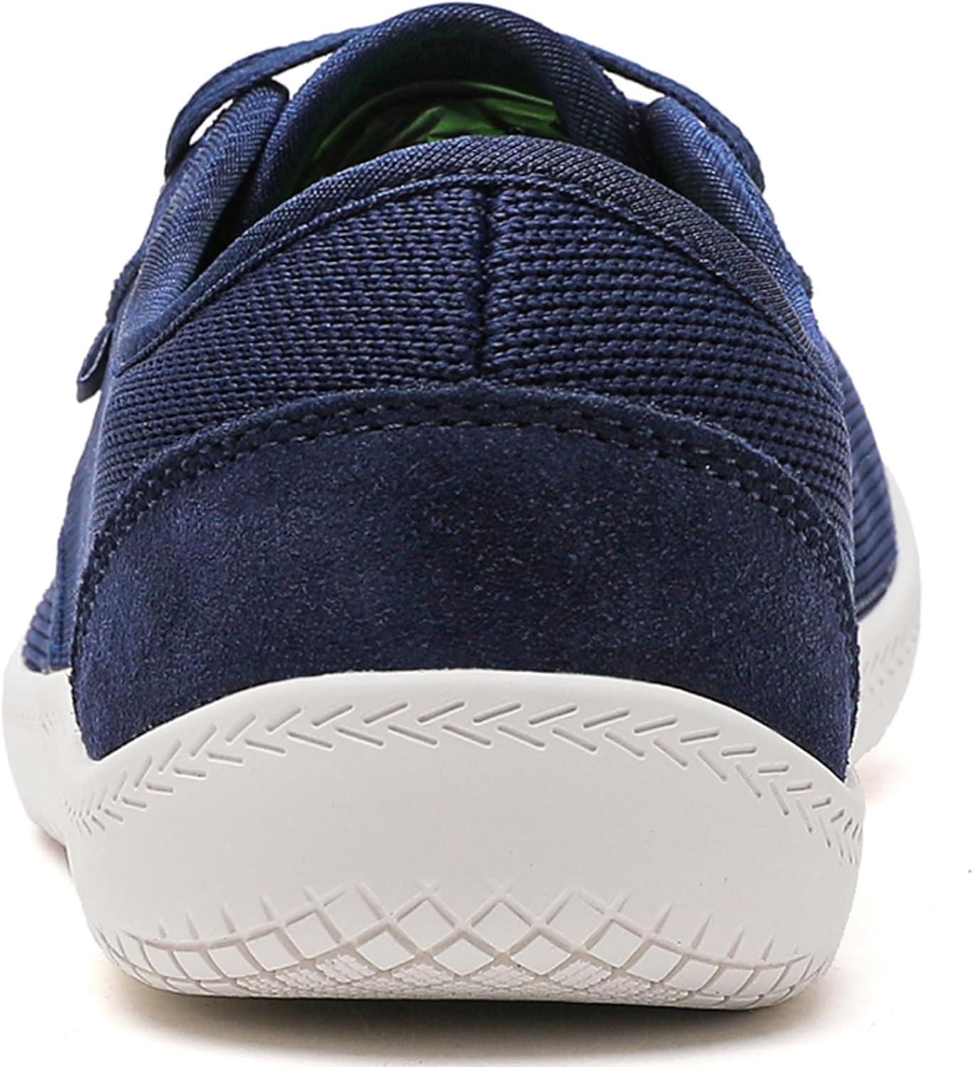 imageMens Wide Barefoot Walking Shoes Slip on Barefoot Walking Shoes  Zero Drop Sole  Minimalist Footwear  Wide Toe BoxBblueWhite