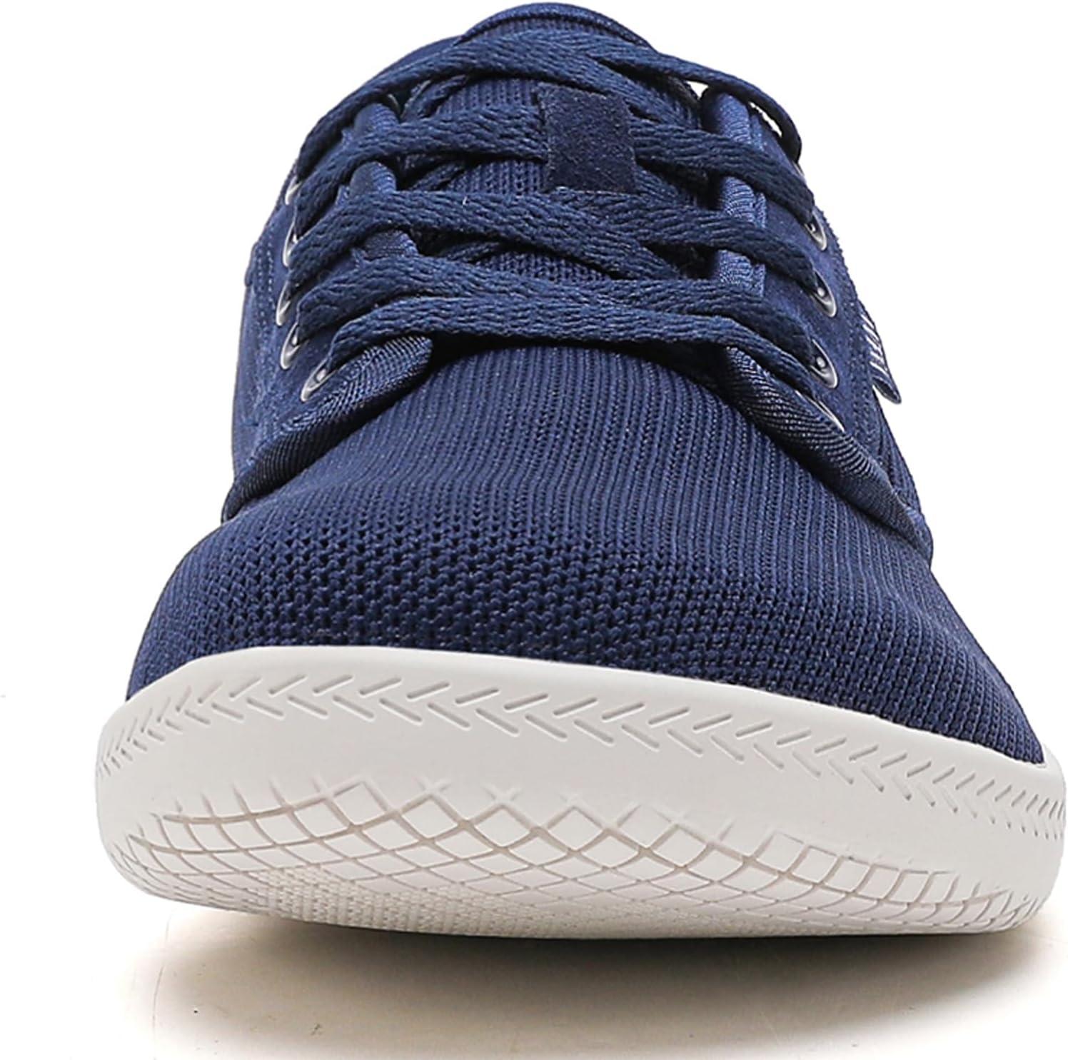 imageMens Wide Barefoot Walking Shoes Slip on Barefoot Walking Shoes  Zero Drop Sole  Minimalist Footwear  Wide Toe BoxBblueWhite