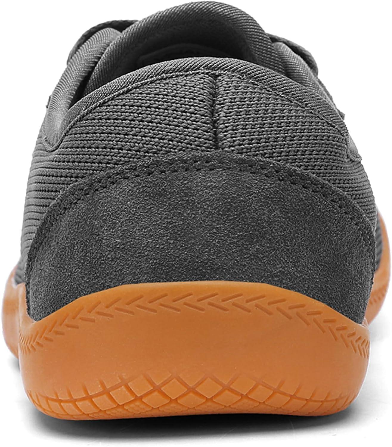 imageMens Wide Barefoot Walking Shoes Slip on Barefoot Walking Shoes  Zero Drop Sole  Minimalist Footwear  Wide Toe BoxBgreyGum