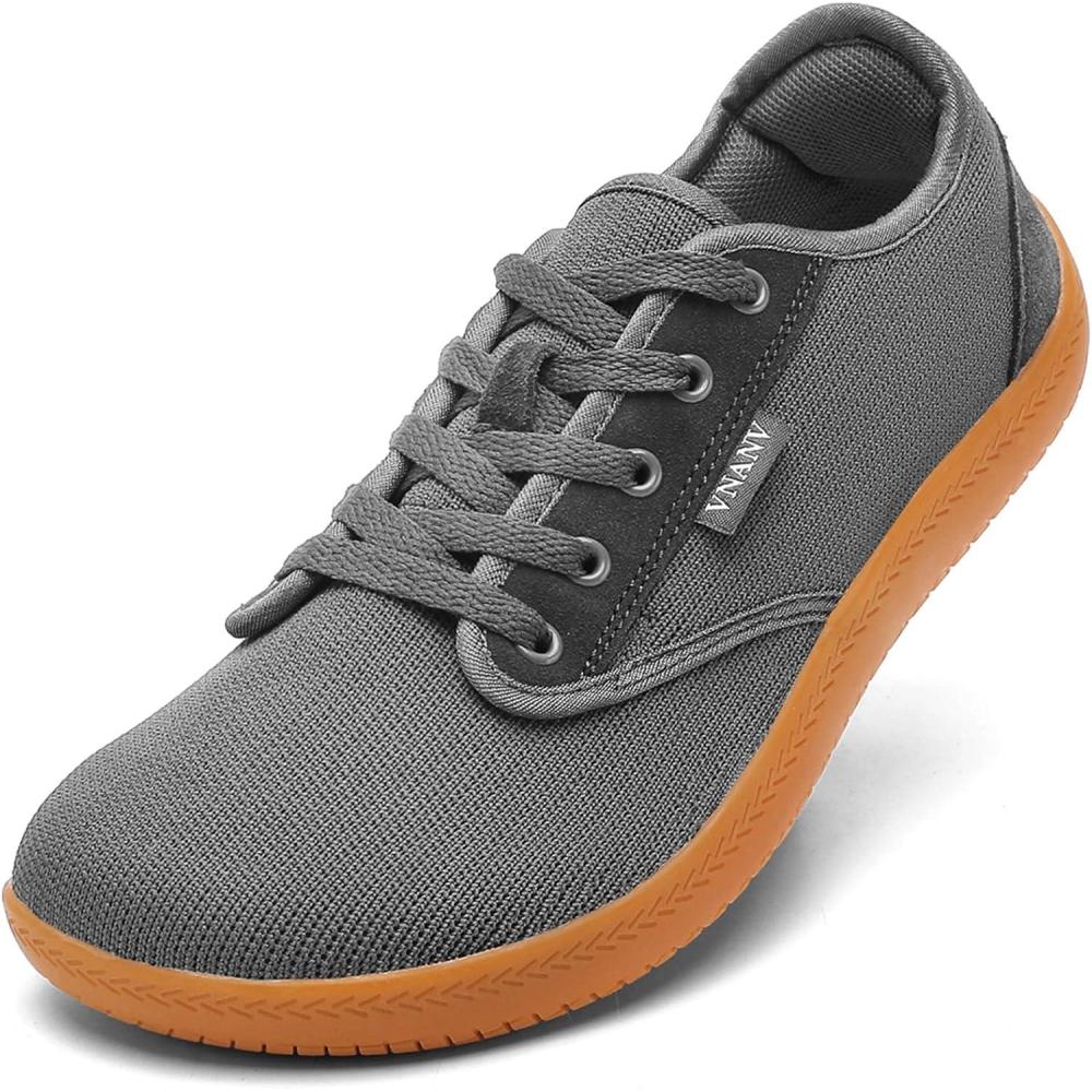 imageMens Wide Barefoot Walking Shoes Slip on Barefoot Walking Shoes  Zero Drop Sole  Minimalist Footwear  Wide Toe BoxBgreyGum