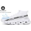 image:imageVNANV Mens Fashion Walking Shoes Lightweight Breathable Sneakers  Mesh Knit Sock Sneakers for Gym Casual Running Workout SlipOn Sport ShoesWhite