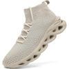 image:imageVNANV Mens Fashion Walking Shoes Lightweight Breathable Sneakers  Mesh Knit Sock Sneakers for Gym Casual Running Workout SlipOn Sport ShoesBeige