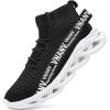 image:imageVNANV Mens Fashion Walking Shoes Lightweight Breathable Sneakers  Mesh Knit Sock Sneakers for Gym Casual Running Workout SlipOn Sport ShoesBlack White