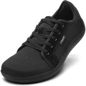 image:imageWomens Barefoot Shoes Wide Toe Box  Minimalist Zero Drop Sneakers for Walking Gym amp Yoga  Breathable Mesh Lightweight Trainers  Comfy NonSlip Nursing ShoesBlack