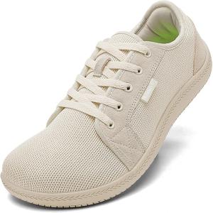 image:imageWomens Barefoot Shoes Wide Toe Box  Minimalist Zero Drop Sneakers for Walking Gym amp Yoga  Breathable Mesh Lightweight Trainers  Comfy NonSlip Nursing ShoesBeige