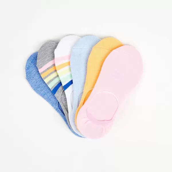 Keds Women's Low Cut Sneaker Signature Knit No Show Sock Liners 6 Pairs)