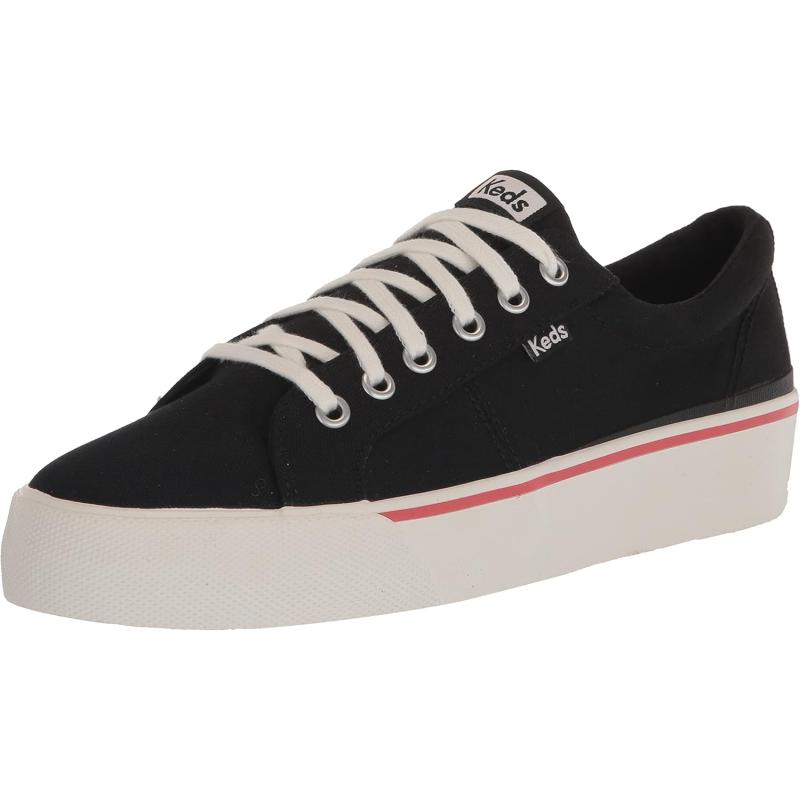 Keds Jump Kick Duo: Sneaker Donna In Pelle Nera Con Zeppa Nascosta, Leggere E Di Tendenza