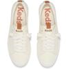 imageKeds Womens Kickback Canvas Slip on SneakerWhiteCognac Heavy Twill