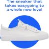 imageKeds Womens Kickback Canvas Slip on SneakerWhiteCognac Heavy Twill