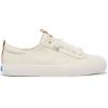 imageKeds Womens Kickback Canvas Slip on SneakerWhiteCognac Heavy Twill
