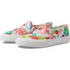 White/Coral Tropical Print