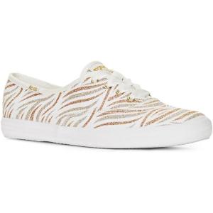imageKeds Womens Champion Canvas Lace Up SneakerGold Glitter Wave Print