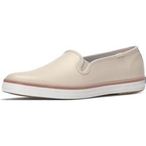 imageKeds Womens Champion Slip on Fashion SneakerBlush Leather Foxing Stripe