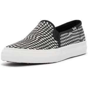 imageKeds Womens Double Decker Slip on SneakerBlackWhite Houndstooth Canvas