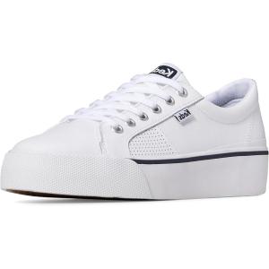 imageKeds Womens Jump Kick Duo Lace Up SneakerWhite Leather Webbing