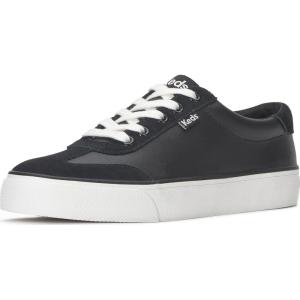 imageKeds Womens Jump Kick TToe Fashion SneakerBlack LeatherSuede