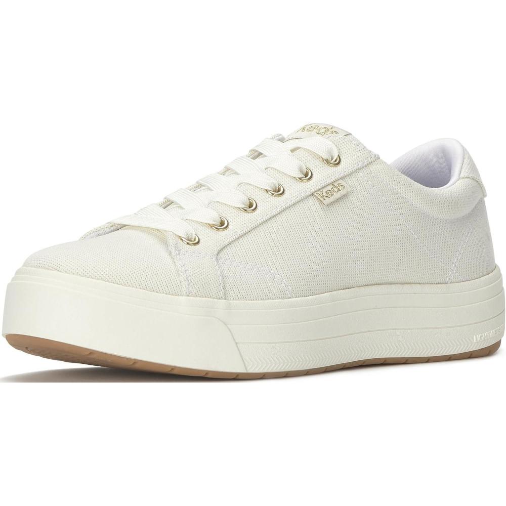 imageKeds Womens Park Lace Up SneakersWhiteGold Lurex