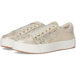 imageKeds Womens Park Lace Up SneakersGold Metallic Snake Foil Suede