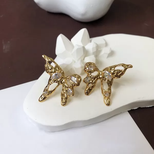 C.Paravano 18K Gold Earrings Studs | Stud Earrings for Women | Hypoallergenic Earring for Women | Flatback Stud Earrings | Stud Earrings Gold