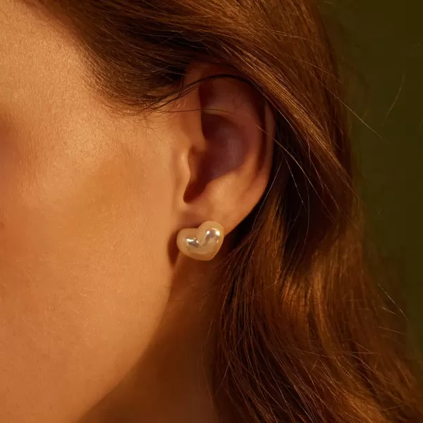 C.Paravano 18K Gold Earrings Studs | Stud Earrings for Women | Hypoallergenic Earring for Women | Flatback Stud Earrings | Stud Earrings Gold