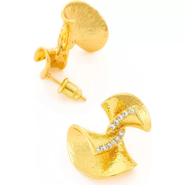 C.Paravano 18K Gold Earrings Studs | Stud Earrings for Women | Hypoallergenic Earring for Women | Flatback Stud Earrings | Stud Earrings Gold