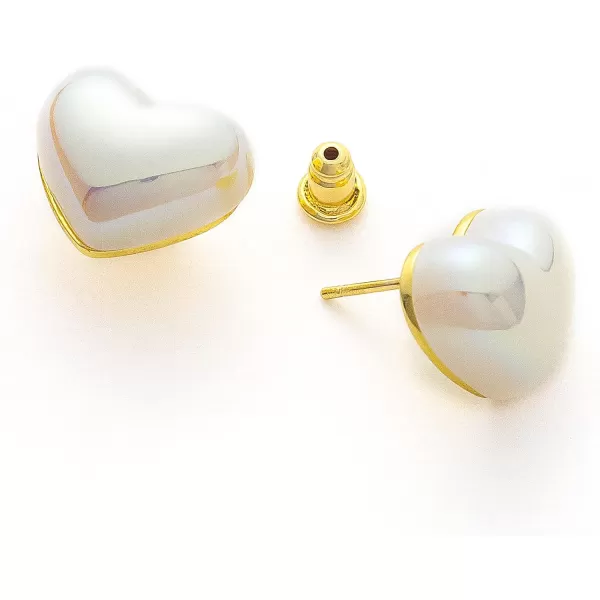 C.Paravano 18K Gold Earrings Studs | Stud Earrings for Women | Hypoallergenic Earring for Women | Flatback Stud Earrings | Stud Earrings Gold