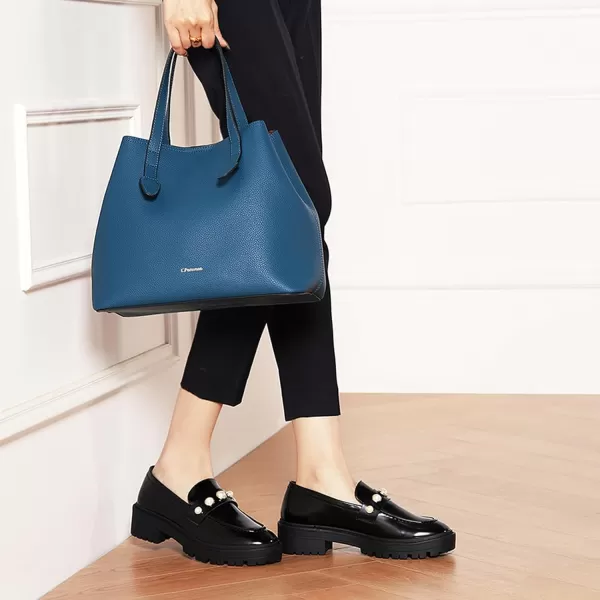 C.Paravano Chunky Loafers for Women Comfort | Womens Loafers Shoes Casual | Platform Loafers for Women | Lug Sole Loafers | Womens Penny Loafers | Lady Loafers Black | Exquisite Print Loafers