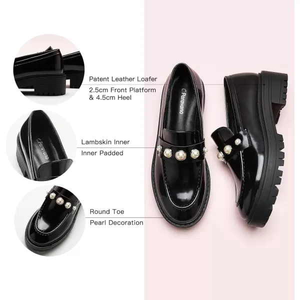 C.Paravano Chunky Loafers for Women Comfort | Womens Loafers Shoes Casual | Platform Loafers for Women | Lug Sole Loafers | Womens Penny Loafers | Lady Loafers Black | Exquisite Print Loafers