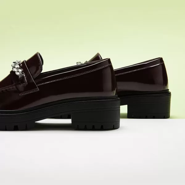 C.Paravano Chunky Loafers for Women Comfort | Womens Loafers Shoes Casual | Platform Loafers for Women | Lug Sole Loafers | Womens Penny Loafers | Lady Loafers Black | Exquisite Print Loafers