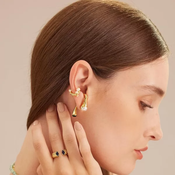 C.Paravano Ear Cuffs for Women | Gold Cuff Earrings | Earring cuffs for women sterling silver | Earring Cuffs for Women Non Pierced