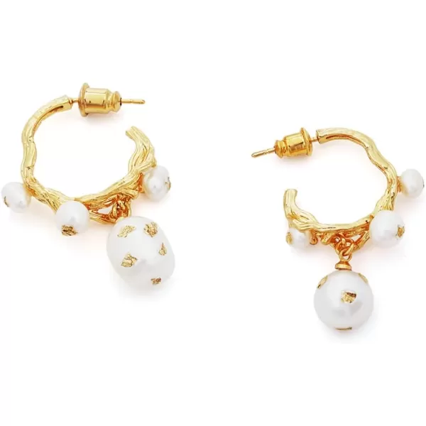 C.Paravano Gold Earrings Dangle | Dangle Earrings Pearl Gold | Wedding Earrings Gold | 18K Gold Plated Earrings for Women | 925 Sterling Silver Earrings for Women