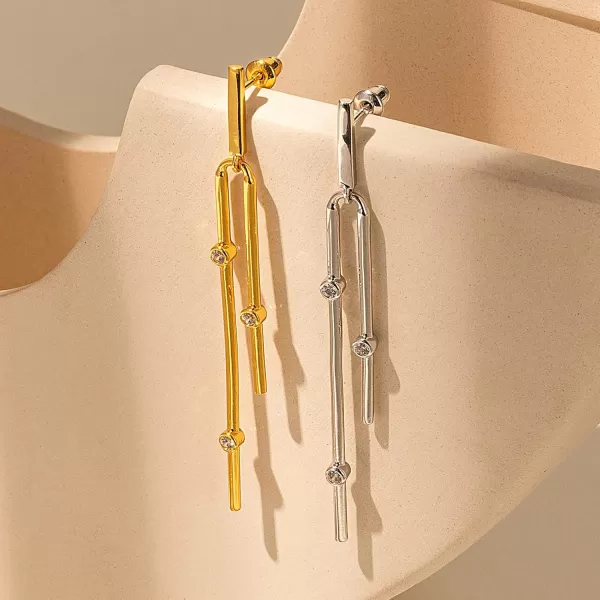 C.Paravano Gold Earrings Dangle | Dangle Earrings Pearl Gold | Wedding Earrings Gold | 18K Gold Plated Earrings for Women | 925 Sterling Silver Earrings for Women
