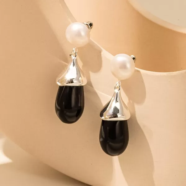 C.Paravano Gold Earrings Dangle | Dangle Earrings Pearl Gold | Wedding Earrings Gold | 18K Gold Plated Earrings for Women | 925 Sterling Silver Earrings for Women