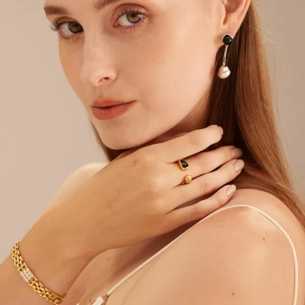 C.Paravano Gold Earrings Dangle | Dangle Earrings Pearl Gold | Wedding Earrings Gold | 18K Gold Plated Earrings for Women | 925 Sterling Silver Earrings for Women