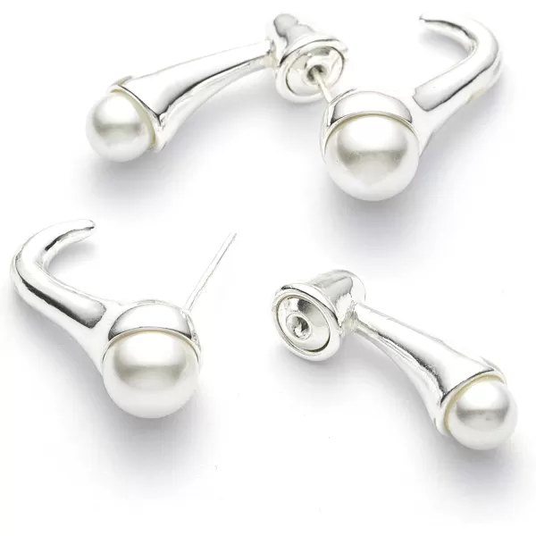 C.Paravano Gold Earrings Dangle | Dangle Earrings Pearl Gold | Wedding Earrings Gold | 18K Gold Plated Earrings for Women | 925 Sterling Silver Earrings for Women