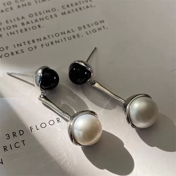 C.Paravano Gold Earrings Dangle | Dangle Earrings Pearl Gold | Wedding Earrings Gold | 18K Gold Plated Earrings for Women | 925 Sterling Silver Earrings for Women