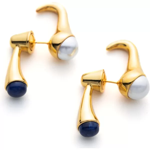C.Paravano Gold Earrings Dangle | Dangle Earrings Pearl Gold | Wedding Earrings Gold | 18K Gold Plated Earrings for Women | 925 Sterling Silver Earrings for Women