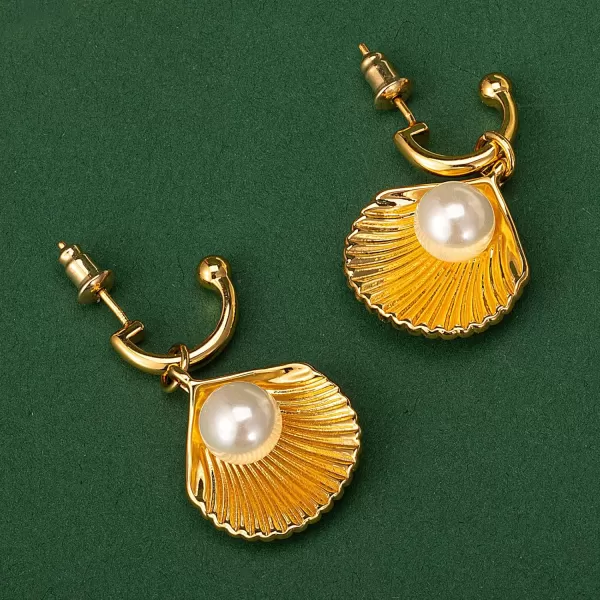 C.Paravano Gold Earrings Dangle | Dangle Earrings Pearl Gold | Wedding Earrings Gold | 18K Gold Plated Earrings for Women | 925 Sterling Silver Earrings for Women