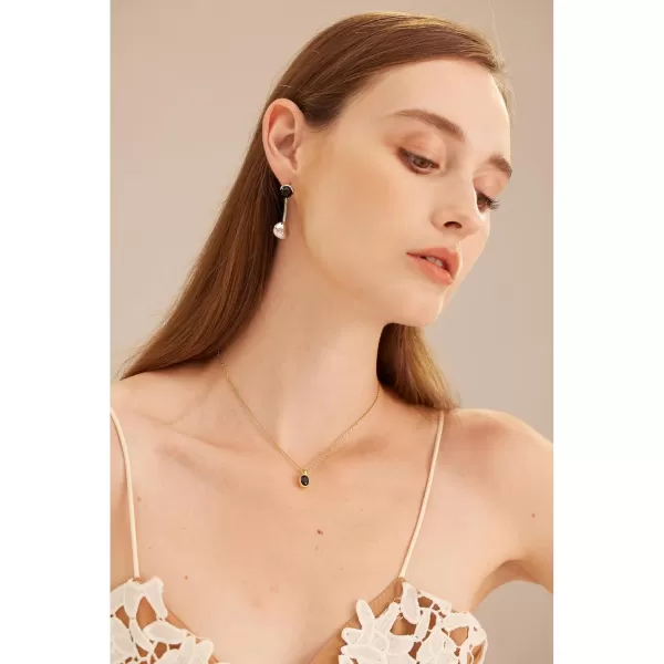 C.Paravano Gold Earrings Dangle | Dangle Earrings Pearl Gold | Wedding Earrings Gold | 18K Gold Plated Earrings for Women | 925 Sterling Silver Earrings for Women