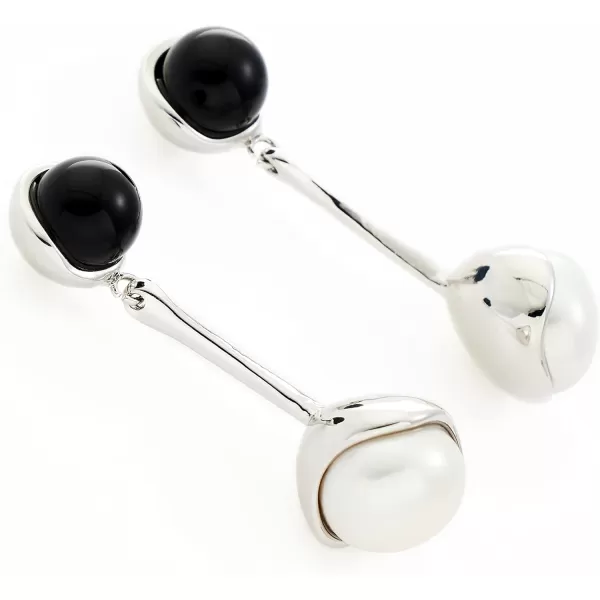C.Paravano Gold Earrings Dangle | Dangle Earrings Pearl Gold | Wedding Earrings Gold | 18K Gold Plated Earrings for Women | 925 Sterling Silver Earrings for Women