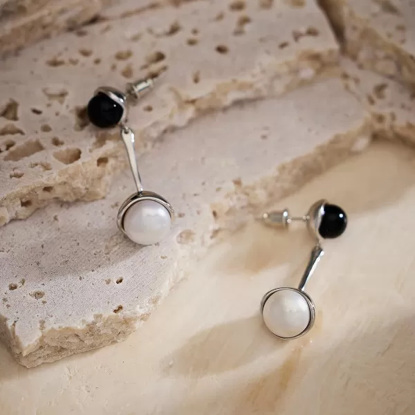 C.Paravano Gold Earrings Dangle | Dangle Earrings Pearl Gold | Wedding Earrings Gold | 18K Gold Plated Earrings for Women | 925 Sterling Silver Earrings for Women