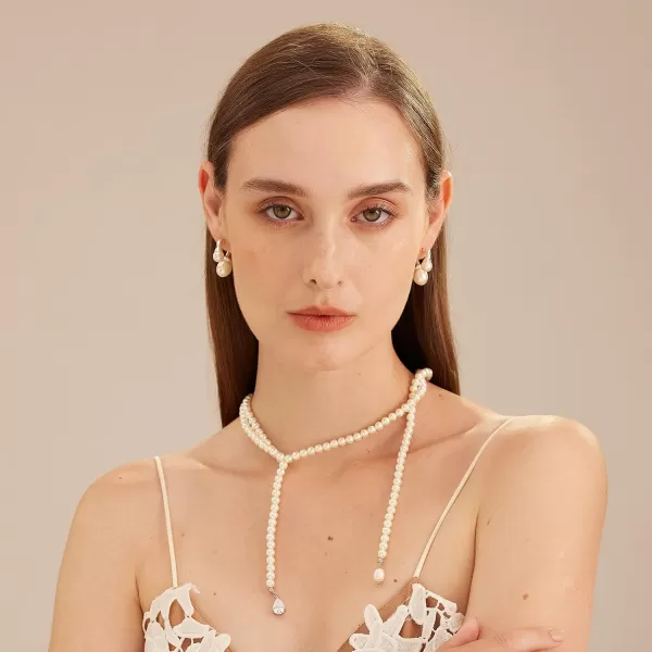 C.Paravano Gold Earrings Dangle | Dangle Earrings Pearl Gold | Wedding Earrings Gold | 18K Gold Plated Earrings for Women | 925 Sterling Silver Earrings for Women