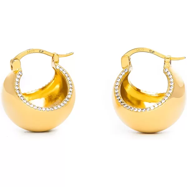 C.Paravano Hoop Earrings for Women | 18K Gold Plated Hoop Earrings | Platinum Hoop Earrings for Women | 925 Sterling Silver Hoop Earrings | Earrings for Women