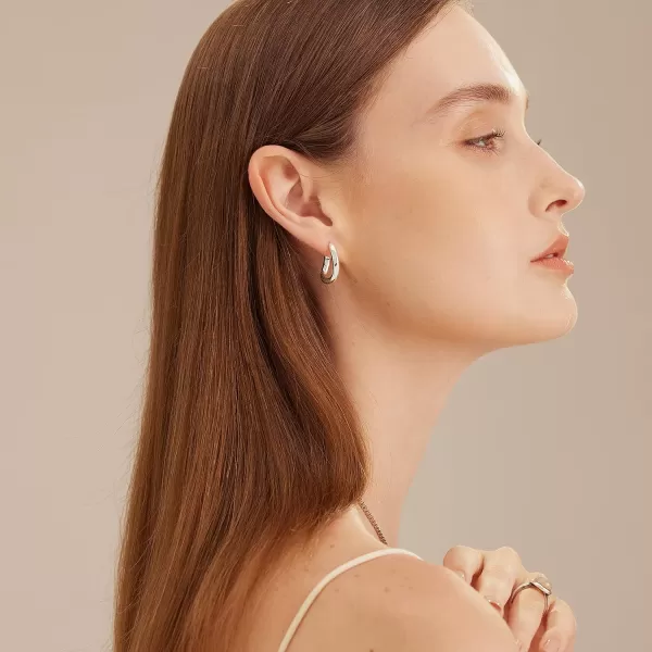 C.Paravano Hoop Earrings for Women | 18K Gold Plated Hoop Earrings | Platinum Hoop Earrings for Women | 925 Sterling Silver Hoop Earrings | Earrings for Women