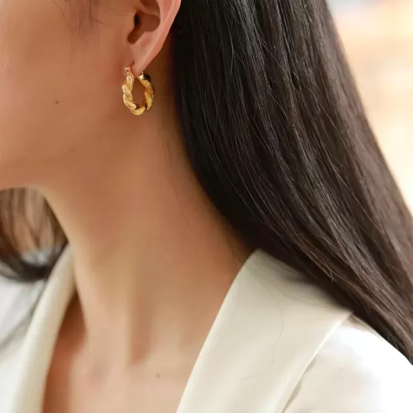C.Paravano Hoop Earrings for Women | 18K Gold Plated Hoop Earrings | Platinum Hoop Earrings for Women | 925 Sterling Silver Hoop Earrings | Earrings for Women