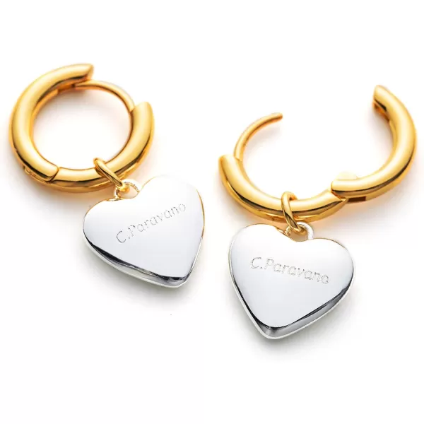 C.Paravano Hoop Earrings for Women | 18K Gold Plated Hoop Earrings | Platinum Hoop Earrings for Women | 925 Sterling Silver Hoop Earrings | Earrings for Women