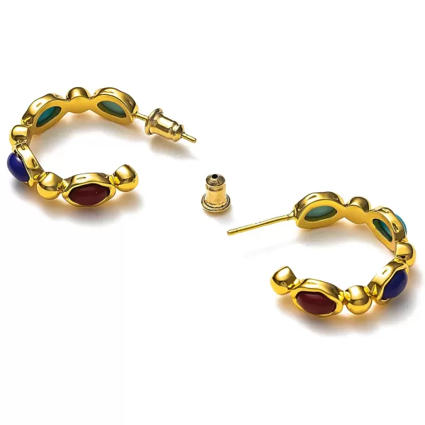 C.Paravano Hoop Earrings for Women | 18K Gold Plated Hoop Earrings | Platinum Hoop Earrings for Women | 925 Sterling Silver Hoop Earrings | Earrings for Women