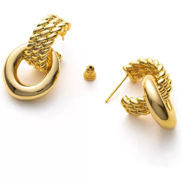 C.Paravano Hoop Earrings for Women | 18K Gold Plated Hoop Earrings | Platinum Hoop Earrings for Women | 925 Sterling Silver Hoop Earrings | Earrings for Women