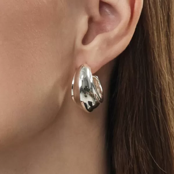 C.Paravano Hoop Earrings for Women | 18K Gold Plated Hoop Earrings | Platinum Hoop Earrings for Women | 925 Sterling Silver Hoop Earrings | Earrings for Women
